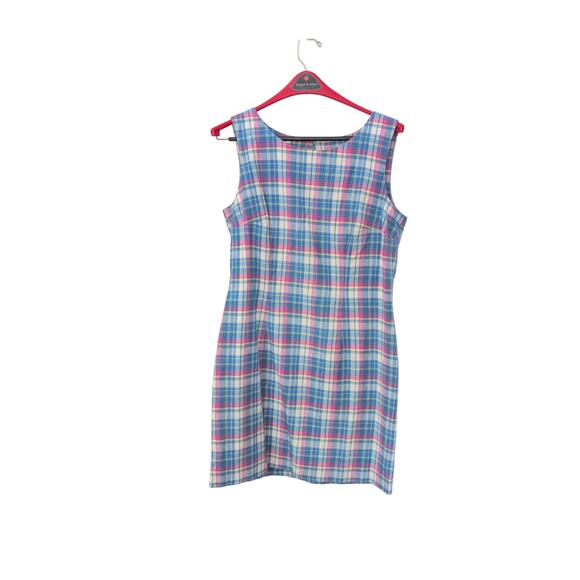 Brooks Brothers Patchwork Shirt Dress Size 12 – Blue & Pink Classic - Picture 2 of 2